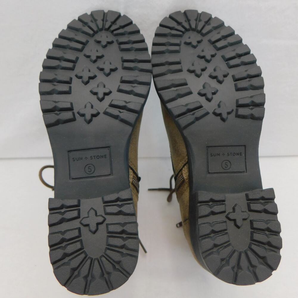 Sun Stone Women's Frankiee Lace-up Zipper Ankle Boots Taupe Size 5 New - Picture 6 of 9